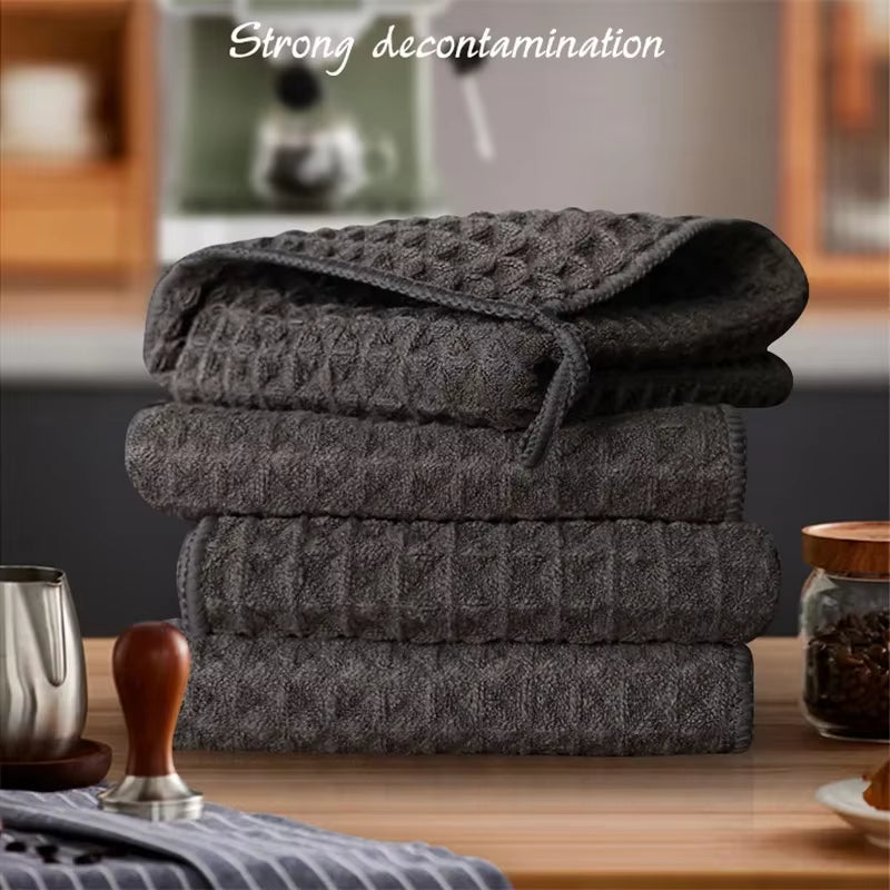 1/4Pc Coffee Bar Barista Cleaning Towel Super Absorbent Microfiber Cleaning Cloth Towels for Kitchen Home Coffee Machine Cleaner